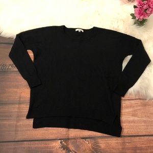 Madewell Black Long Sleeves Side-Slit Sweater